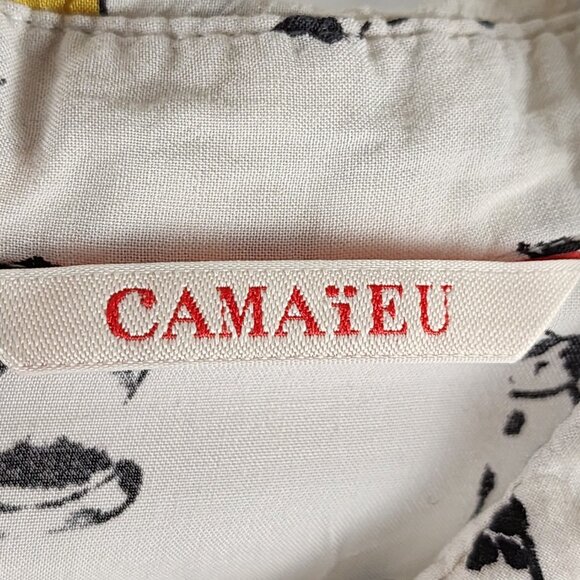 Camaieu Cats Print Button Up Romper - Picture 4 of 5